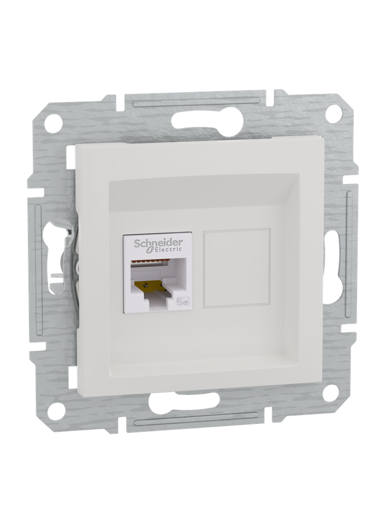 Asfora, gniazdo komputerowe RJ45 kat.5e, UTP, biały EPH4300721