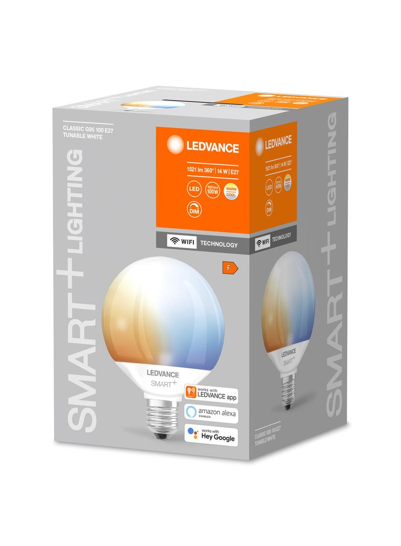 Lampa LED SMART+ WiFi CL G95 Frosted TW 100 yes 14W/ E27