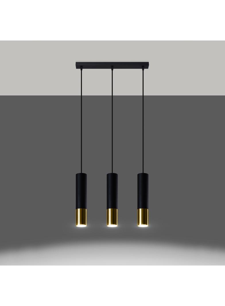 Sollux Lampa wisząca LOOPEZ 3L czarny/złoty SL.0954
