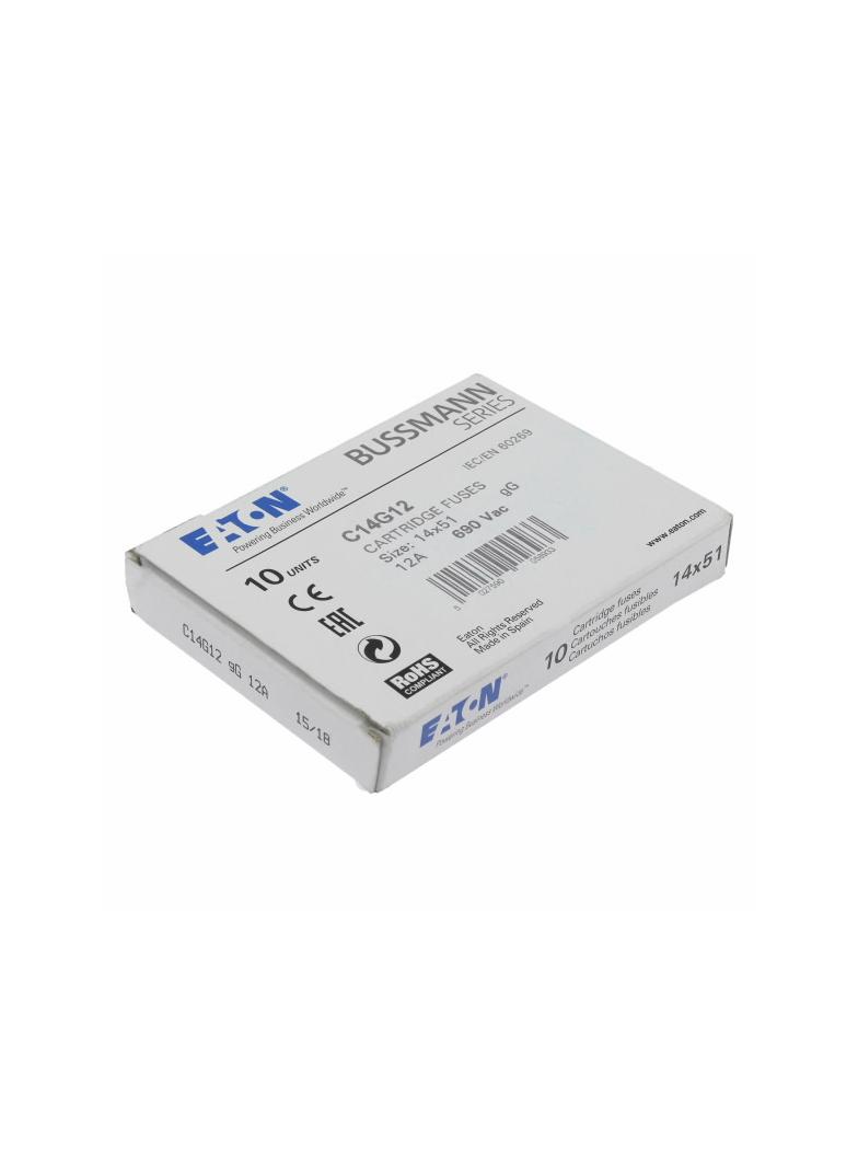 CYLINDRICAL FUSE 14 x 51 12A GG 690V AC Wkładka cylindryczna 14 x 51mm 12A GG 500V AC C14G12 EATON