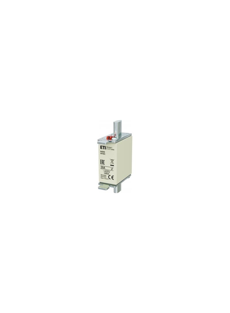 Wkładka topikowa NH szybka NH000 WT-00C gF 25A 400V 004119201 ETI
