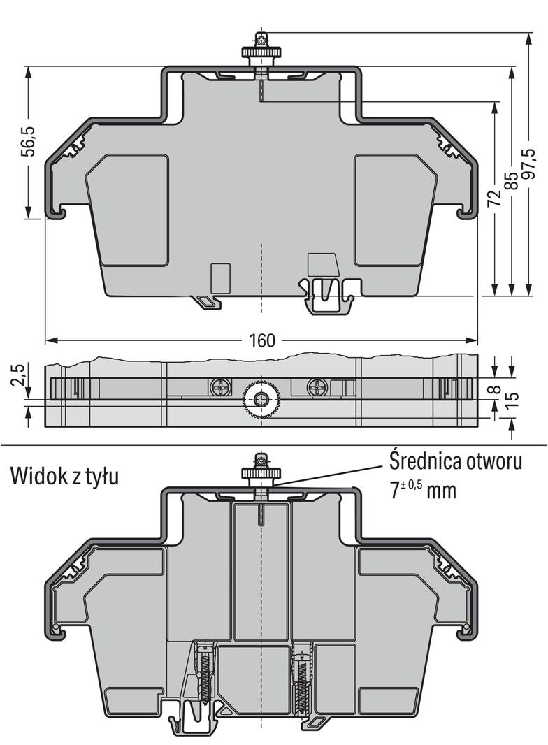 podstawka pokrywy listwy zaciskowej