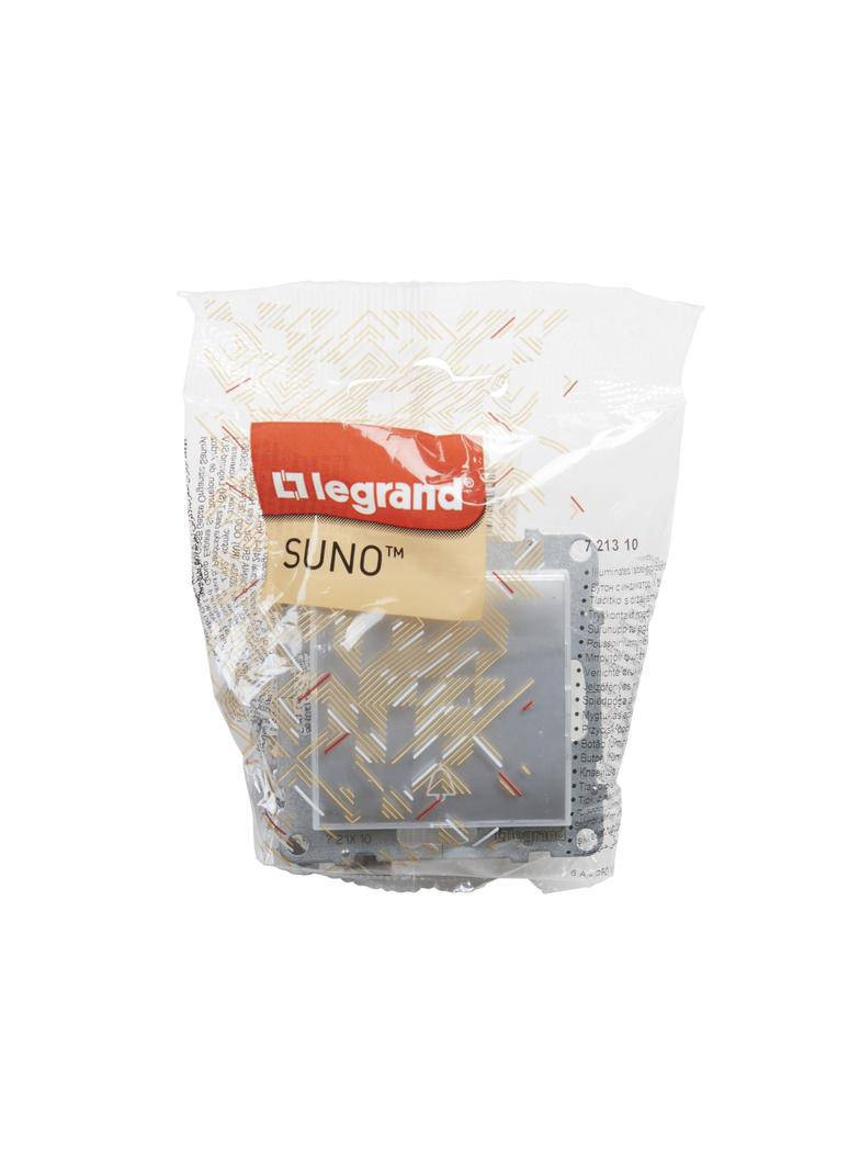 SUNO - Przycisk pojedynczy z podświetleniem - 6 A - 250 V~ - zaciski automatyczne, Aluminium, Legran