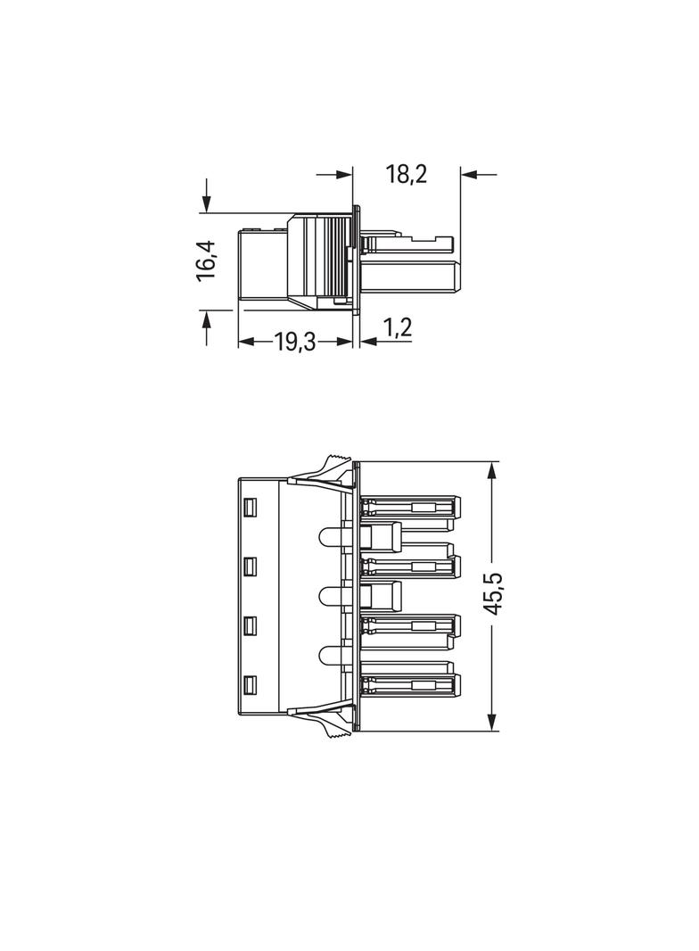 WINSTA gniazdo 4-torowe Snap-In czarne