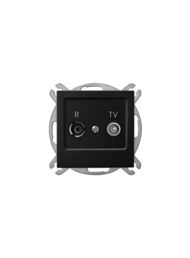 AS Gniazdo RTV zakończeniowe 10-dB - kolor czarny metalik