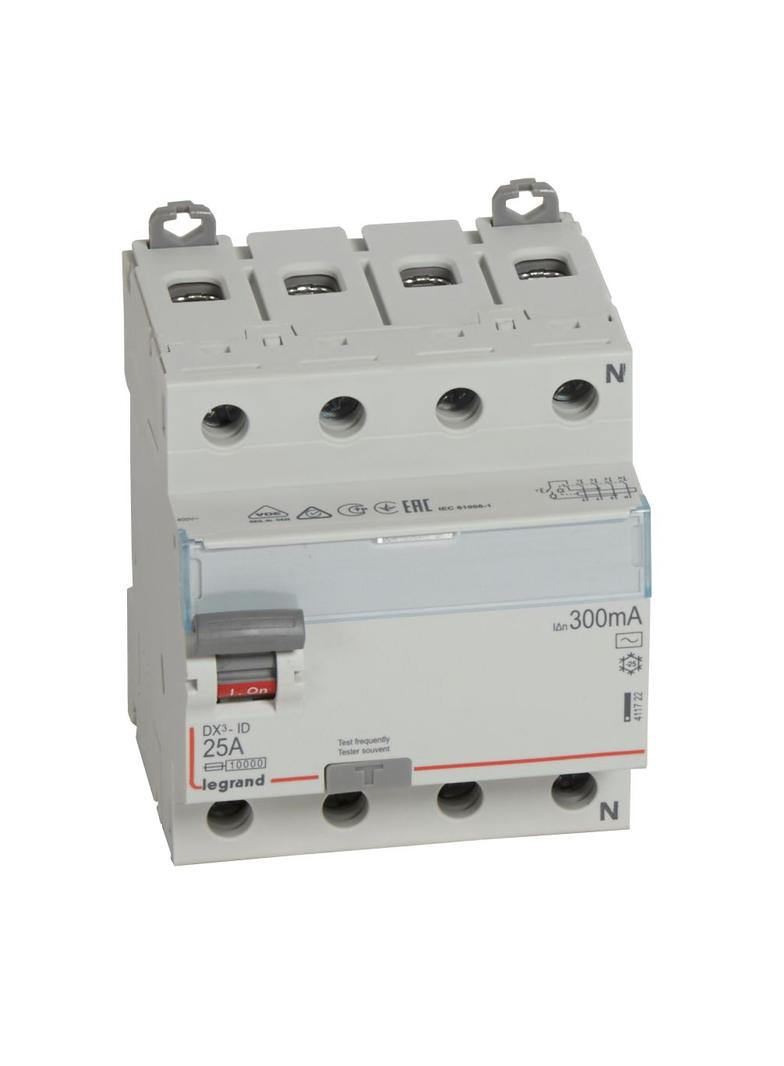 WYŁĄCZNIK RÓŻNICOWOPRĄDOWY P 304 4P 25A 300MA TYP AC SERII DX3, Legrand