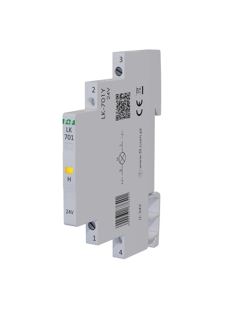 Lampka kontrolna zasilania 1/3S 12÷60V DC 12÷48V AC 1xLED ŻÓŁTA LK-701Y-24V F&F