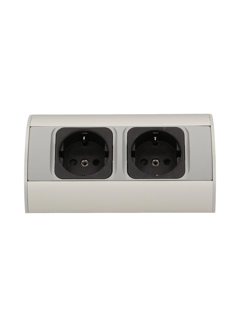 Gniazdo meblowe bez wyłącznika, 2x2P+Z, srebrne, wersja schuko OR-AE-1303/G(GS) ORNO