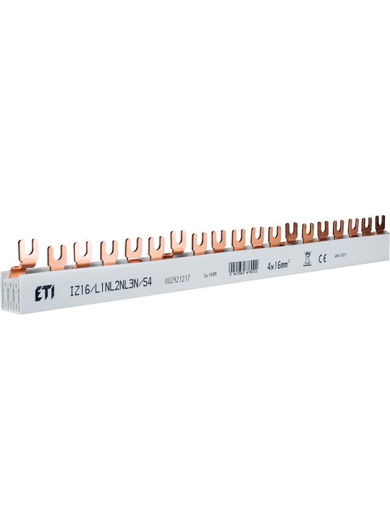 Szyna łączeniowa widełkowa 4P 100A 16mm2 (54mod.) IZ16/L1NL2NL3N/54 002921217 ETI