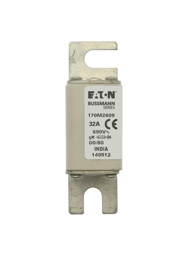 32A 690V IEC gR 00/80 SQ. BODY IND. FUSE Wkładka szybka 32A AC 690V DIN 00 30x51x100 mm g 170M2609 E