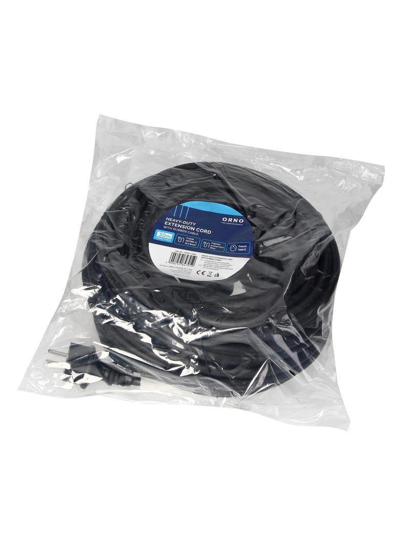 Przedłużacz warsztatowy bryzgoszczelny IP44 1x2P+Z 30m,kabel gumowy olejoodporny H07RN-F 3x1,5mm2,