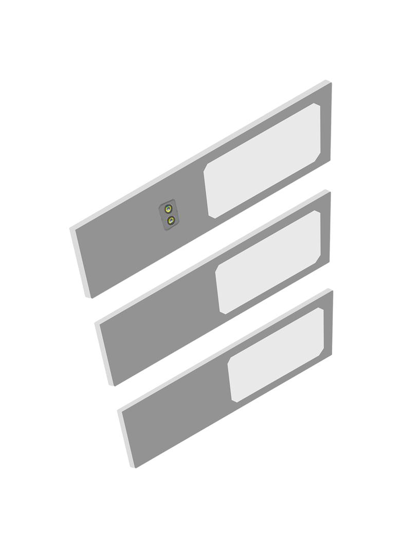 PLANA zestaw 3 lamp podszafkowych LED, 3x4W, 3x240lm, 4000K, z włącznikiem bezdotykowym, szare