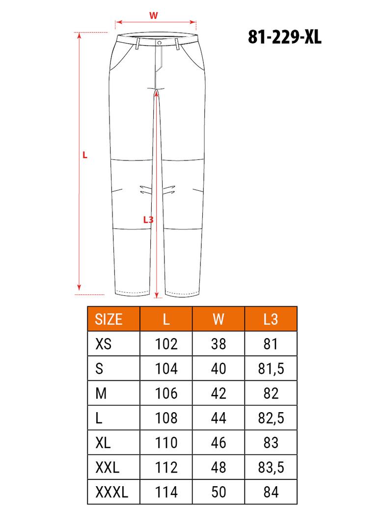 Spodnie robocze 5-kieszeniowe DENIM, rozmiar XL