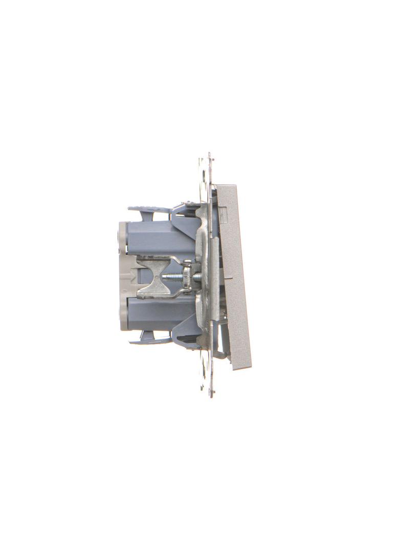 Simon 55 Łącznik dwubiegunowy z podświetleniem LED szybkozłączka Aluminium mat TW2L.01/143 KONTAKT