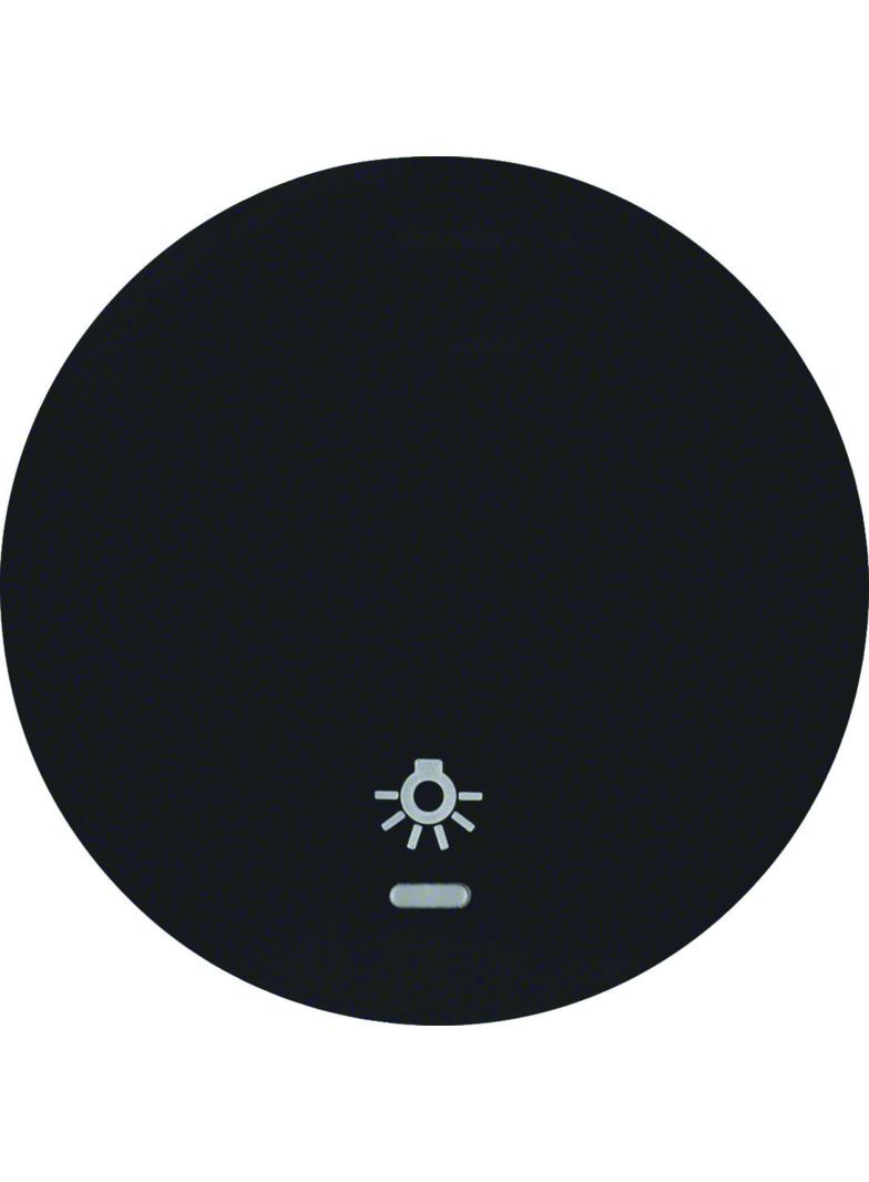 BERKER R.1/R.3 Klawisz z soczewką nadrukowanym symbolem światło do łącznika klaw. pojedyncza czarny