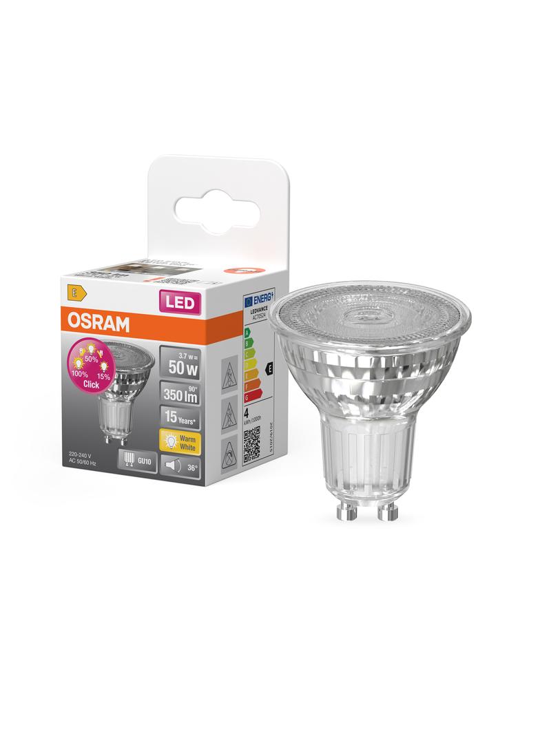 Lampa LED STAR+ non-dim Spot PAR16 Glass 50 3,7W/827 GU10