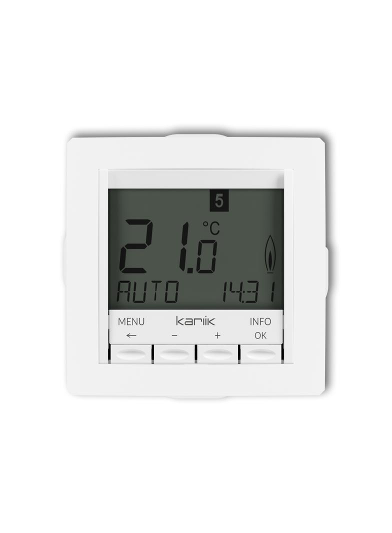 DECO Elektroniczny tygodniowy regulator temperatury (podświetlenie białe), biały DRT-3.1 KARLIK