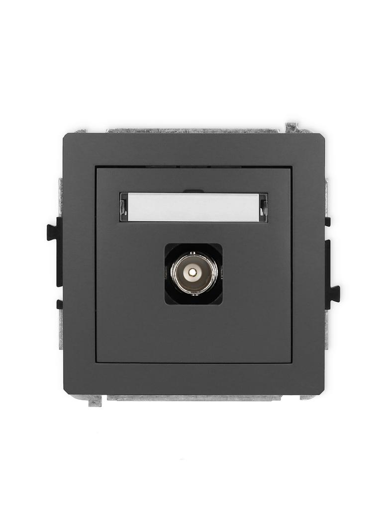 DECO Mechanizm gniazda pojedynczego BNC grafitowy mat