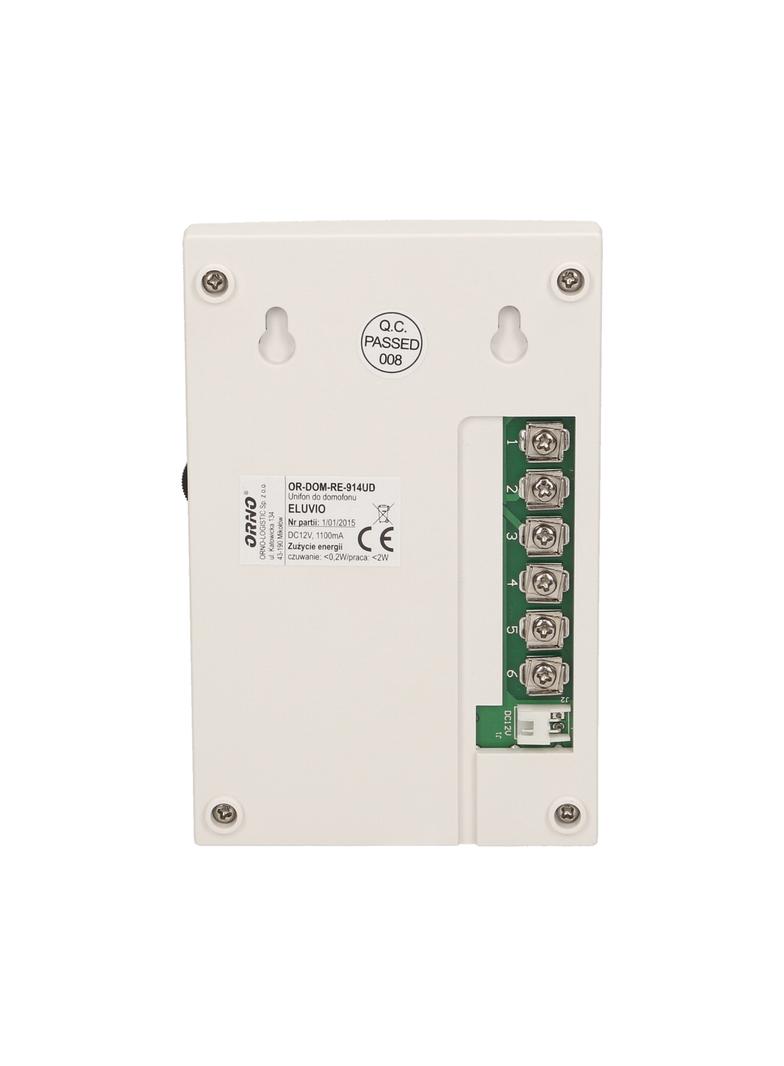 Zestaw domofonowy jednorodzinny z interkomem, bezsłuchawkowy, biały, ELUVIO INTERCOM OR-DOM-RE-920/W ORNO