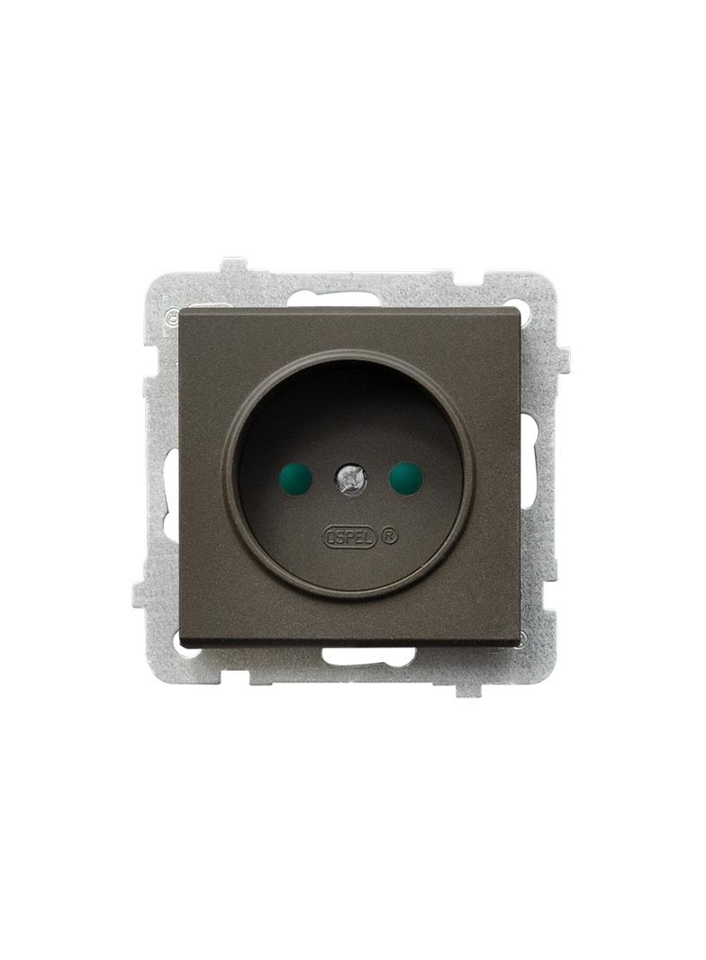 SONATA Gniazdo pojedyncze z przesłonami torów prądowych - kolor czekoladowy metalik