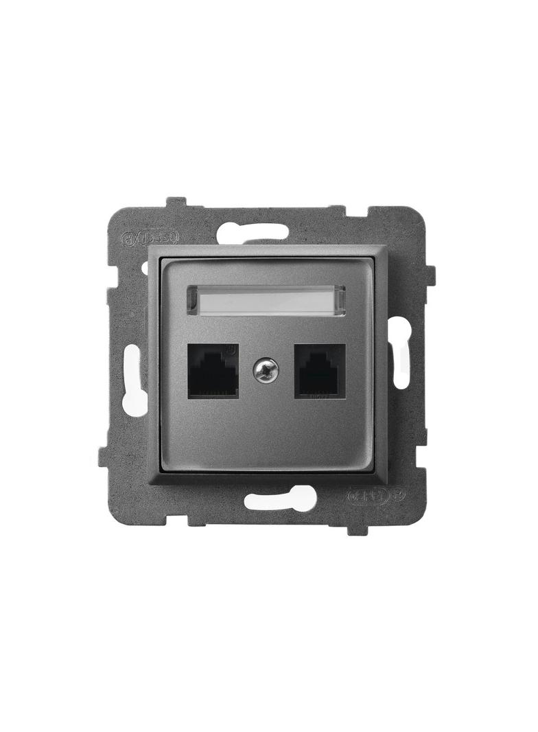 ARIA Gniazdo komputerowe podwójne, kat. 5e MMC - kolor szary mat