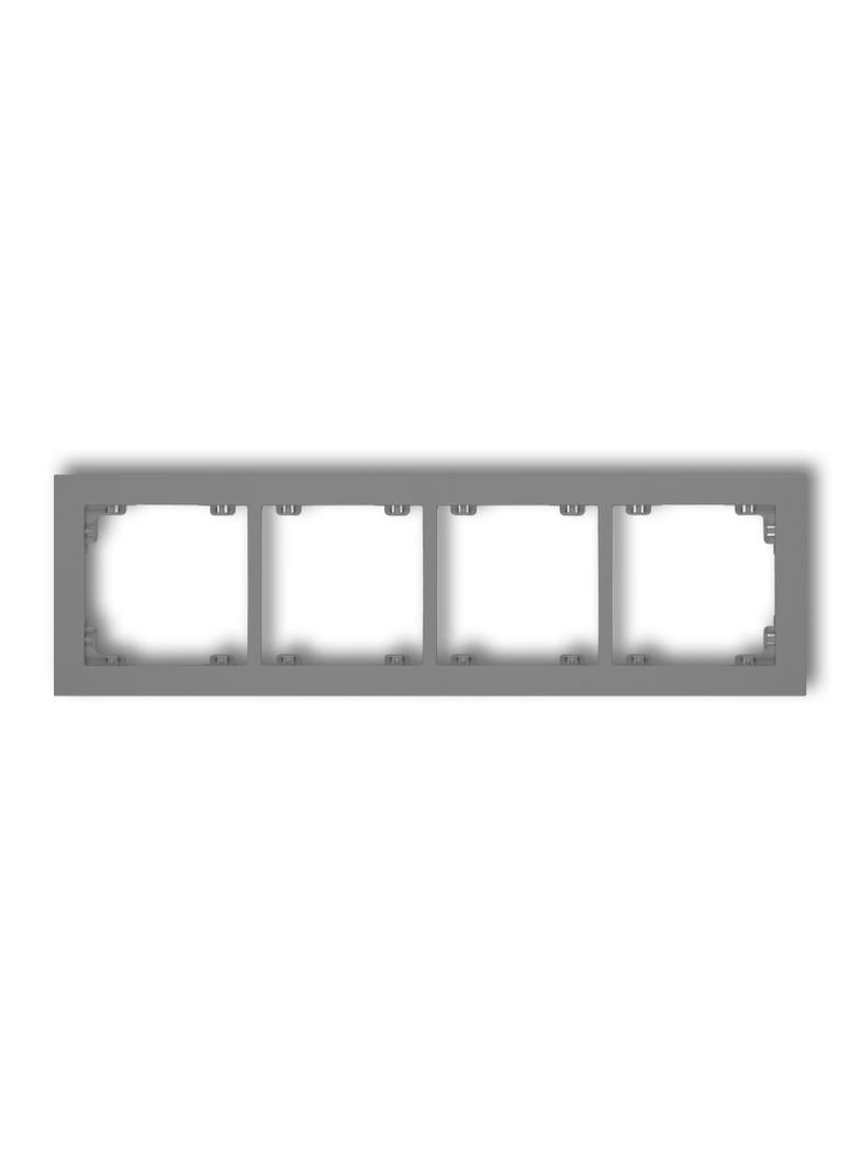 DECO Ramka uniwersalna poczwórna z tworzywa szary mat