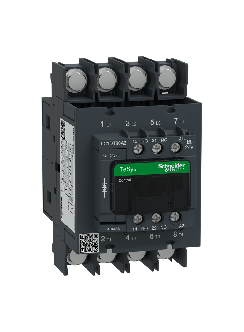 Stycznik mocy TeSys D AC1 80A 4P 1NO 1NC cewka 24VDC zaciski EVK śrubowe
