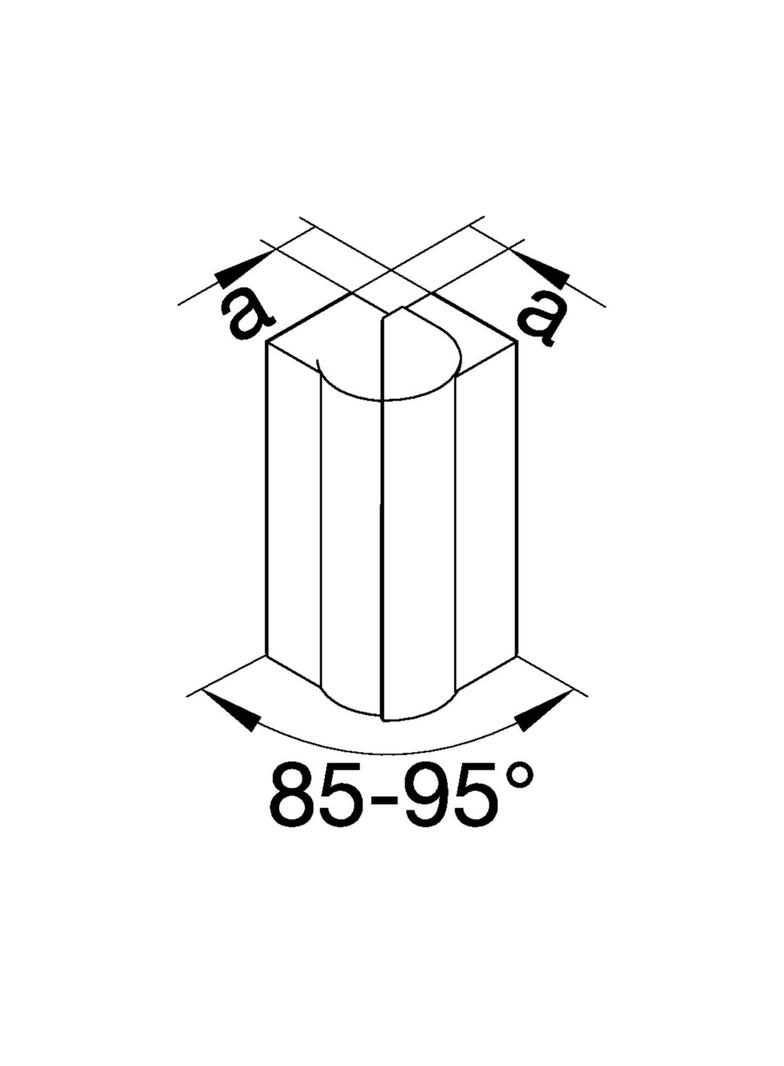 tehalit.BR65/BRS Kąt zewnętrzny 65x210 D, PC-ABS, jasnoszary