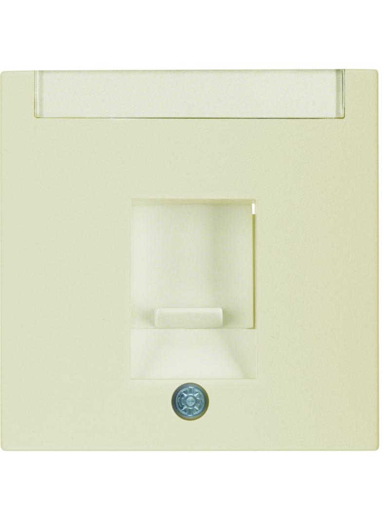 B.Kwadrat/S.1 Płytka czołowa pojedyncza z zasuwami z polem opisowym krem połysk