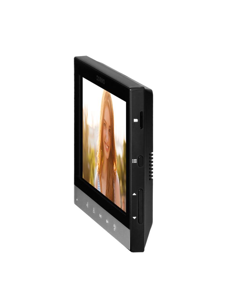 ALERTO, zestaw wideodomofonowy, bezsłuchawkowy, panel dotykowy 7'' LCD, z gniazdem na kartę pamięci OR-VID-MD-1084/B ORNO