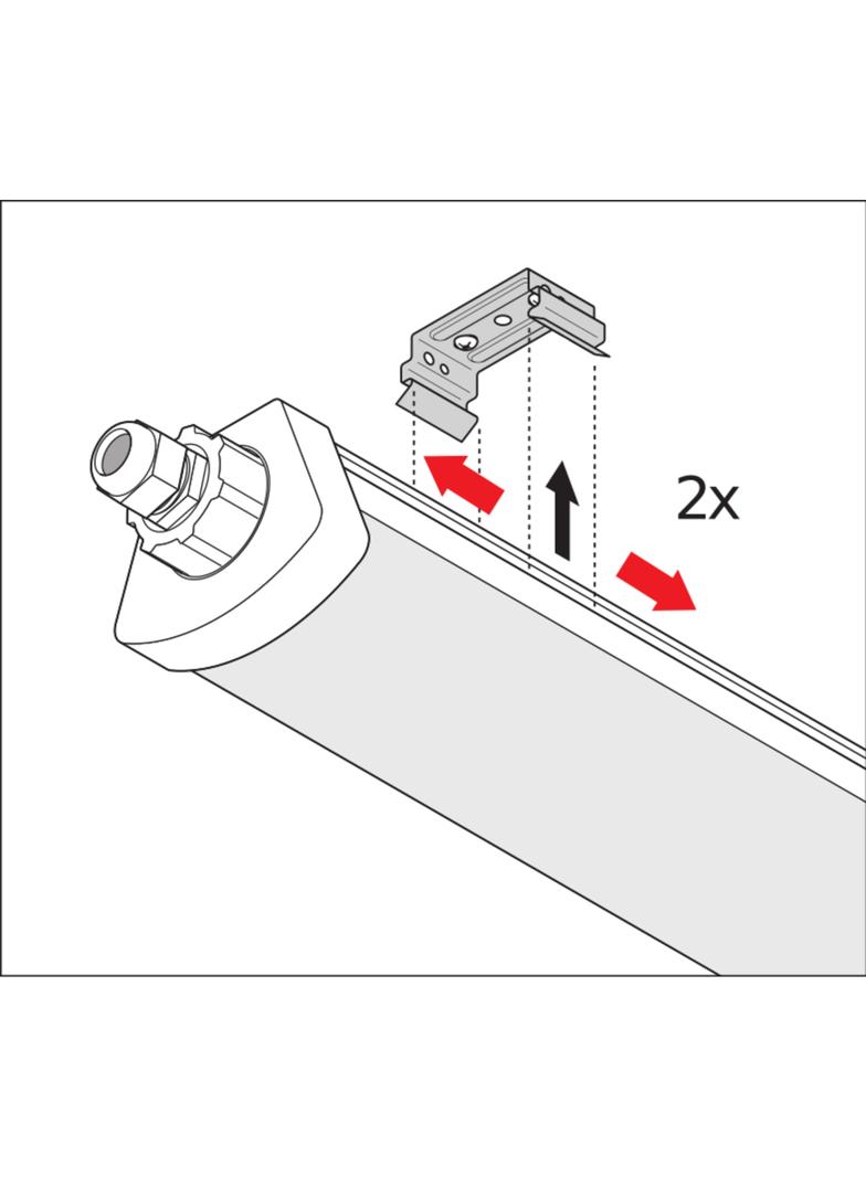 Oprawa hermetyczna DAMP PROOF LED COMPACT 1200 44W 3000K GR IP66 LEDV LEDVANCE