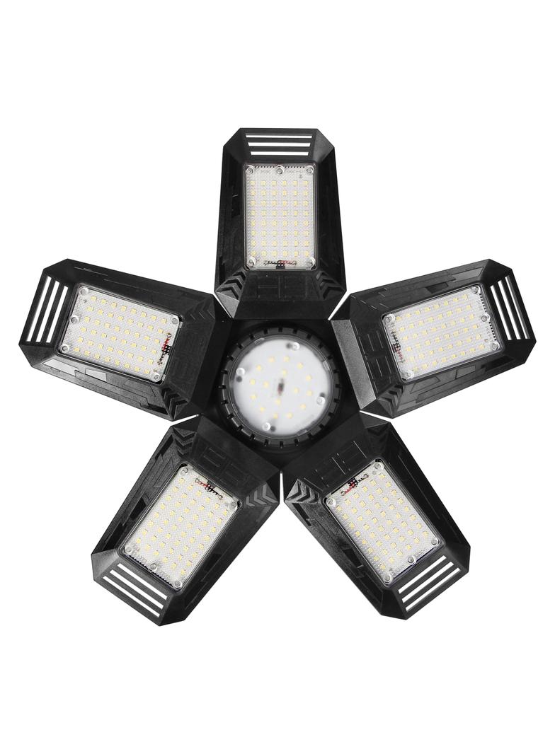 RIGEL LED, lampa warsztatowa składana 5-skrzydłowa, E27, 55W, 6500K, 4950lm WL-10 ORNO
