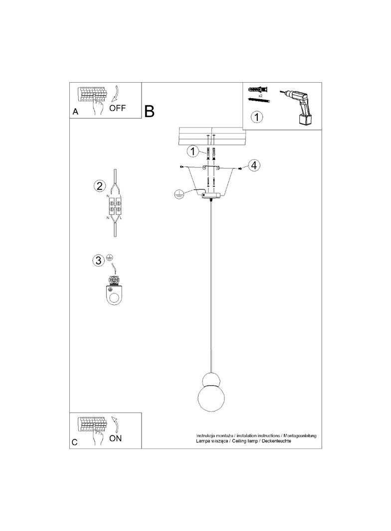 Lampa wisząca PEKKA 1 biała/naturalne drewno