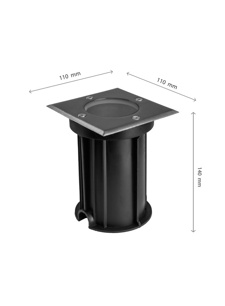 LUKKA CONNECT GU10 250V IP67 110x110x140 SZARY KWADRATOWA gruntowa, najazdowa, przelotowa