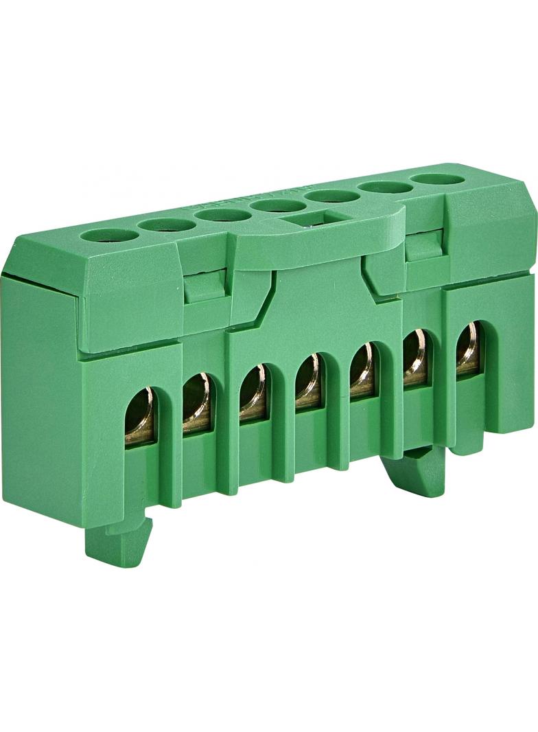 ESC-QBLOK7002 Listwa zaciskowa (1,5-10/16)mm2, 7 otworów, zielona