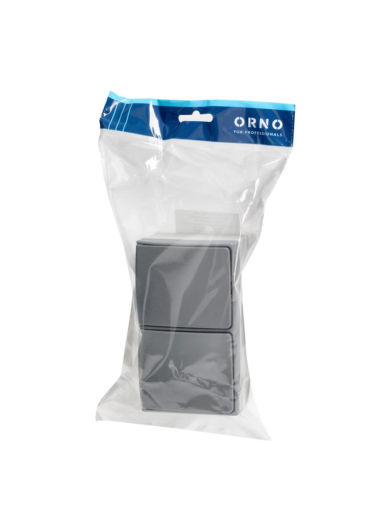 Gniazdo podwójne natynkowe hermetyczne AQUATIC PRO IP55 16A 230V AC Szaro-Grafitowy OR-OE-7406/GR ORNO