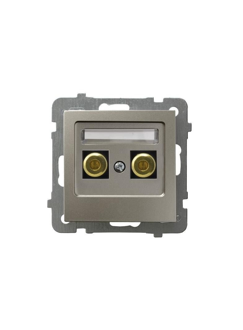 AS Gniazdo głośnikowe pojedyncze - kolor satyna light GGN-1G/m/45