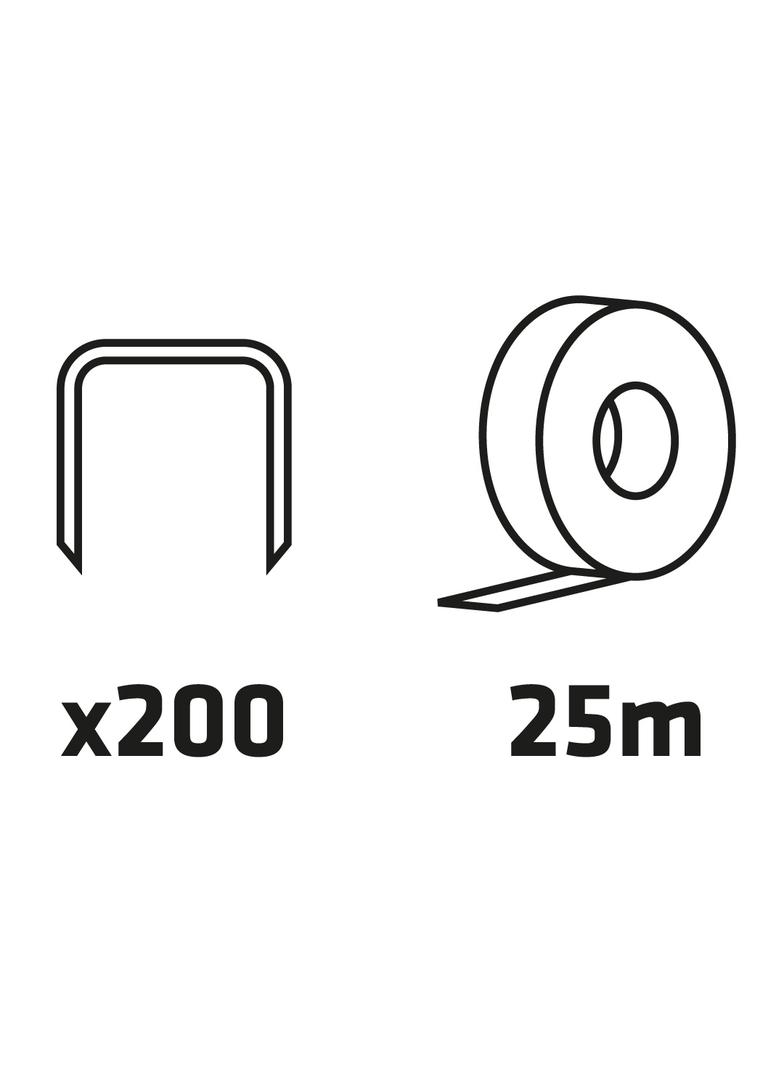 Urządzenie do podwiązywania roślin, zestaw 25 m taśmy + zszywki