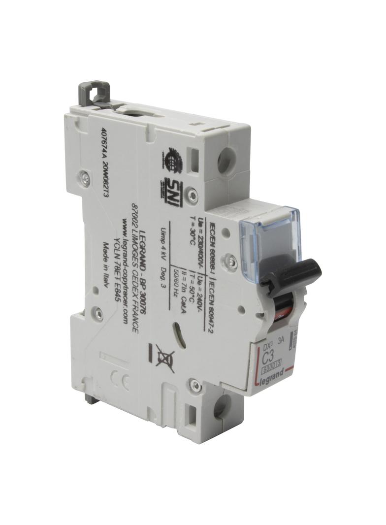 Wyłącznik Nadprądowy S 301 1P C3A 6kA DX3 407664 LEGRAND