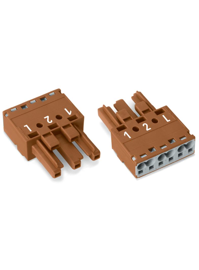 WINSTA gniazdo 3-torowe brązowe kodowanie S