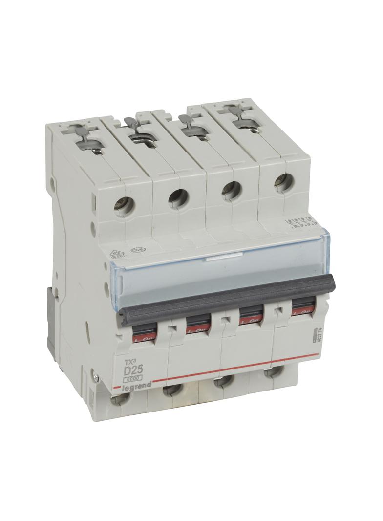 WYŁĄCZNIK NADPRĄDOWY S 304 4P D 25A 6000A SERII TX3, Legrand
