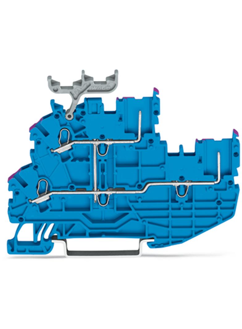 X-COMS dwupiętrowa złączka bazowa 1-przewodowa/1-pinowa niebieska
