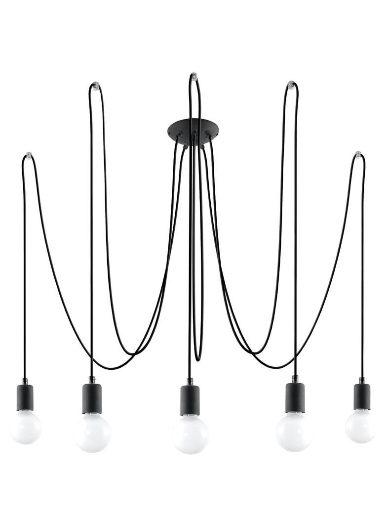 Żyrandol EDISON 5 czarny