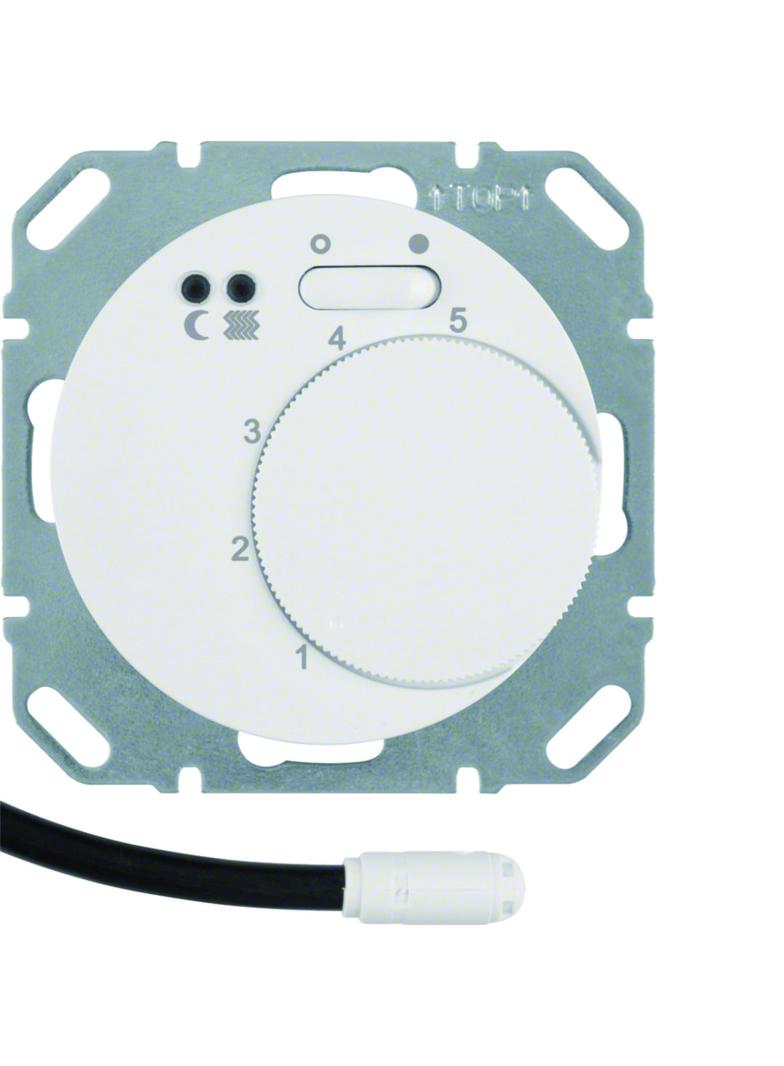 BERKER R.1/R.3 Regulator temperatury podłogi z stykiem zwiernym elementem centralnym LED biały 20342