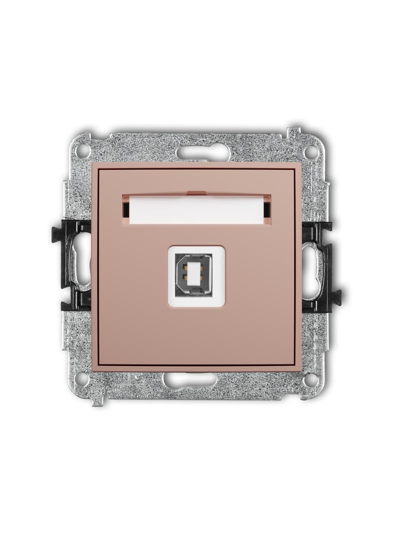 ICON Gniazdo pojedyncze USB typ A-B 2.0 łososiowy 62IGUSB-3 KARLIK