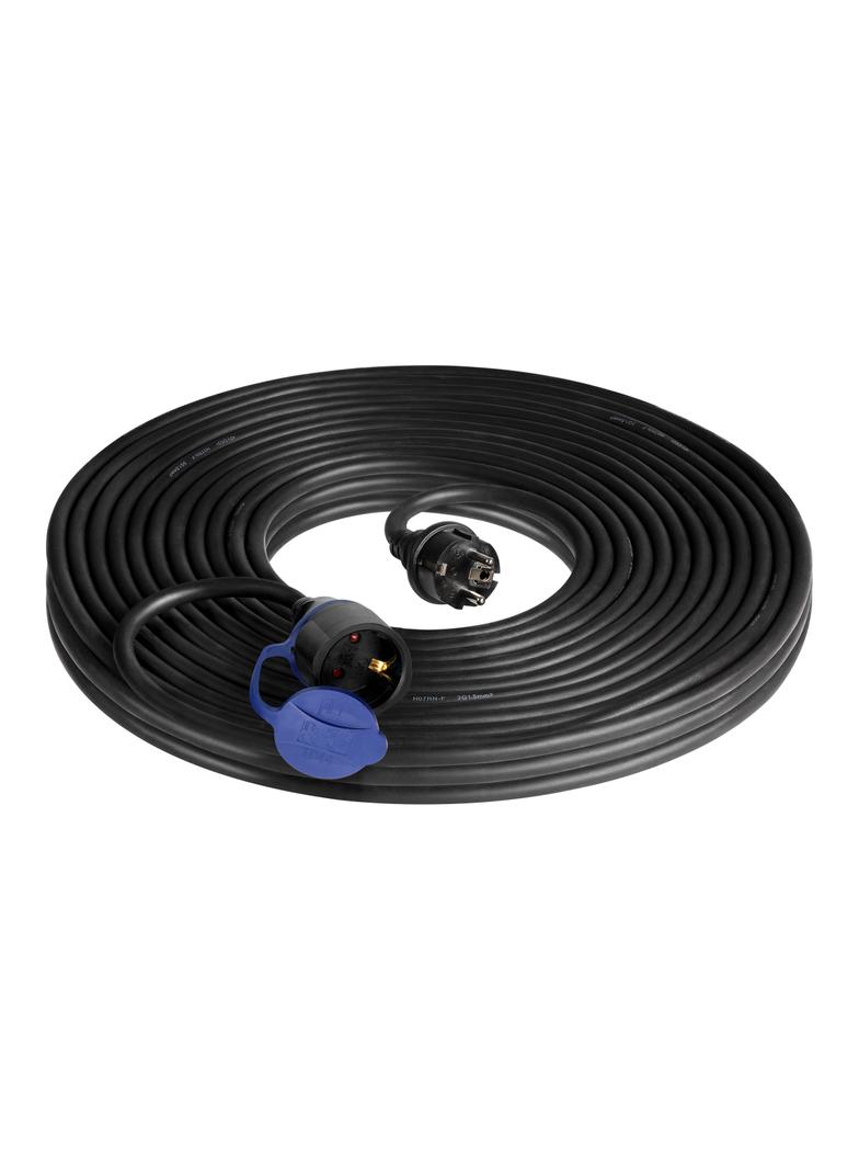 Przedłużacz warsztatowy bryzgoszczelny IP44, 1x2P+Z 30m,kabel gumowy olejoodporny H07RN-F 3x1,5mm2,