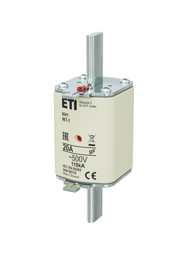 Wkładka topikowa NH szybka KOMBI NH1 WT-1 gF 20A 500V 004139110 ETI