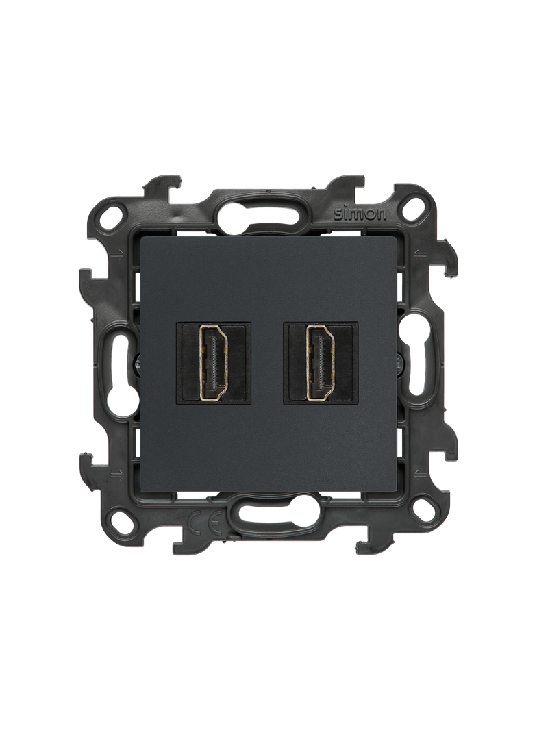 Simon 24 Gniazdo HDMI 2.1 podwójne grafit mat NGHDMI221.01/38