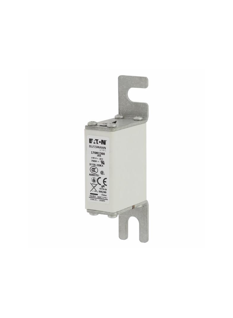 20A 690V IEC gR 000/80 SQ.BODY IND. FUSE Wkładka szybka 20A AC 690V DIN 000 21x40x100 mm, 170M1360 E