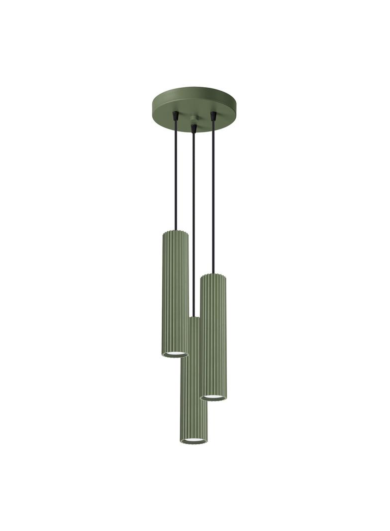 Sollux Lampa wisząca KARBON 3P zielona oliwka SL.1614